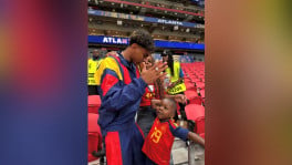 Lamine Yamal with his little brother Keyne. Photo: Lamine Yamal/Instagram