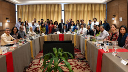 Speakers and participants pose for a photograph at a national policy dialogue on equitable climate finance in Dhaka today. Photo: Courtesy